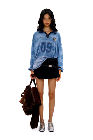 [Moromoro2] Striped Gradient Polo T-shirt