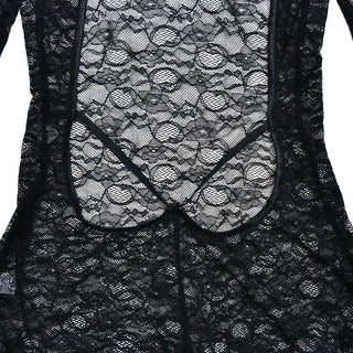 High neck long sleeve lace backless jumpsuit