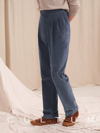 [CULTUM] Neapolitan Cotton Corduroy Double Pleat Trousers