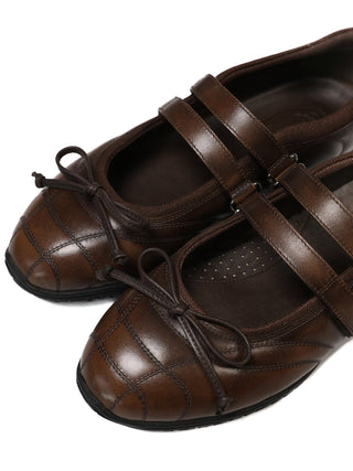 [Moromoro2] Leather Mary Jane Bow Flats