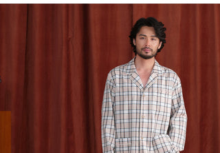 [CULTUM] Piped Plaid Cotton Pajama