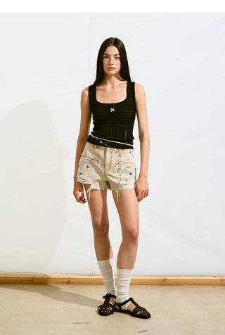 [NOTAWEAR] Rhinestone Denim Shorts