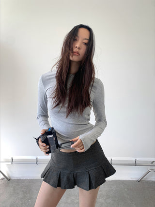 slim embroidered hooded top