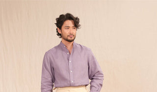 [CULTUM] Linen Stand Collar Shirt