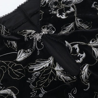 Cap sleeve flower pattern velvet button maxi dress