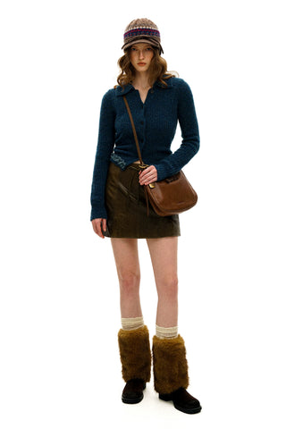 [Moromoro2] Wool Blend Collar Cardigan