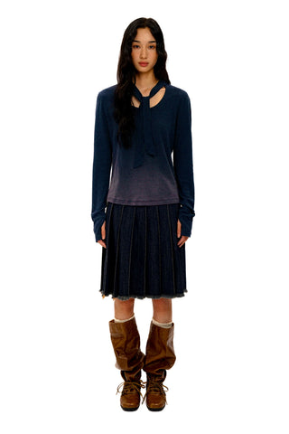[Moromoro2] Gradient Striped Thumb Hole  T-shirt