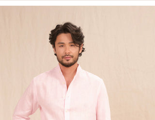 [CULTUM] Linen Stand Collar Shirt