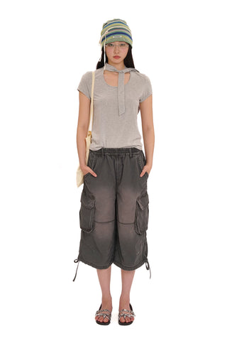 [MOROMORO] Washed Twill Cargo Pants