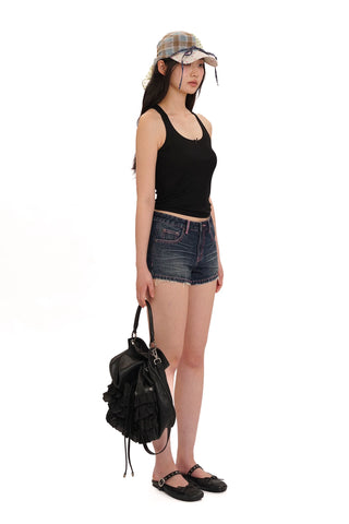 [moromoro2] Lace Trim Bow Cami Top