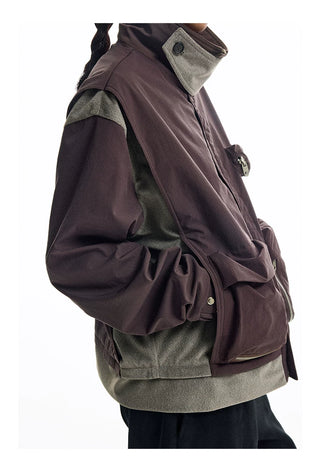 [CONP] Multi-pocket Spliced Jacket