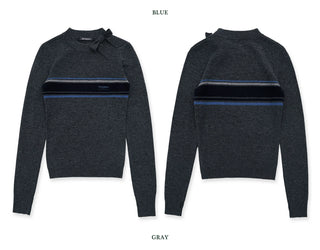 [Moromoro2] Bow Stripe Sweater