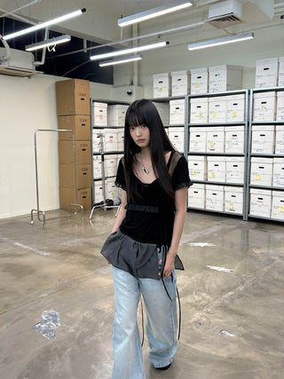 [NeverSeez] Layered Lace T-shirt