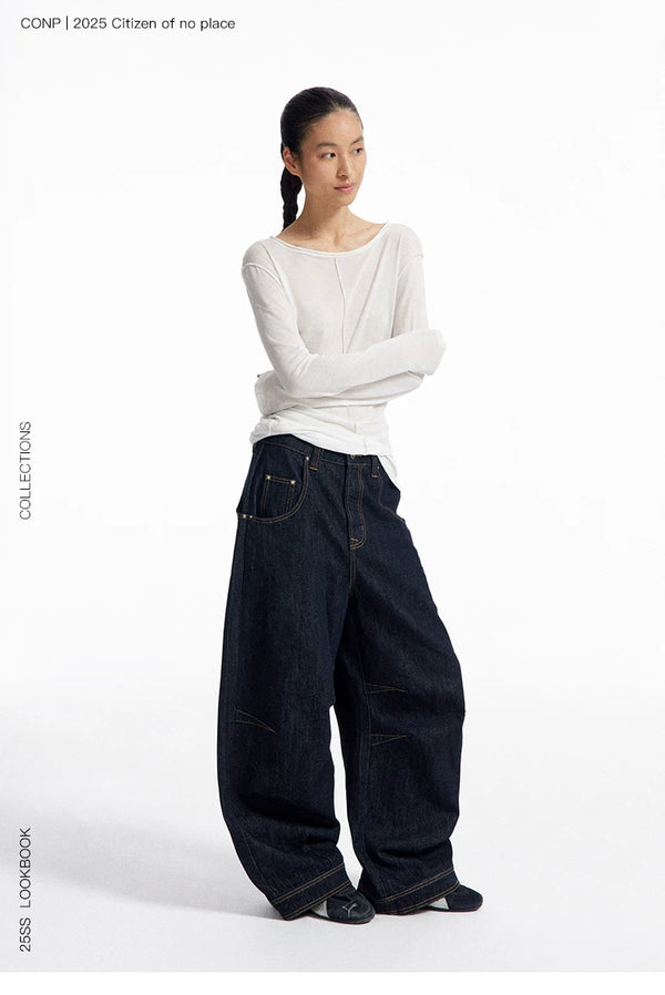 [CONP] Raw Color Curved Denim