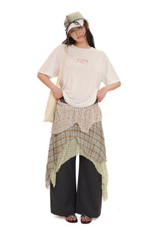 [Moromoro2] Distressed Print T-shirt