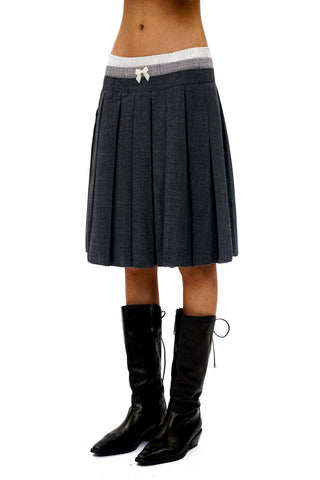 [Moromoro2] Faux Spliced Pleated Skirt