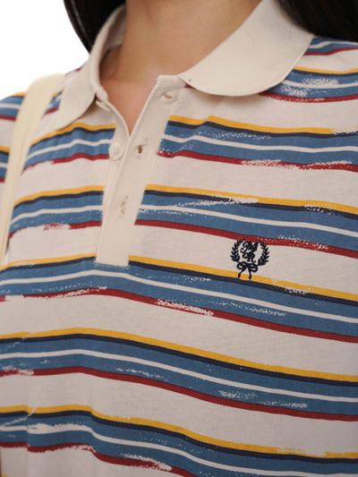 [moromoro2] Striped Crop T-Shirt