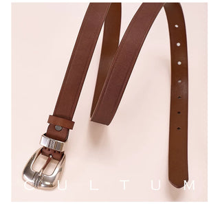 [CULTUM] Engraved Silver Buckle Belt