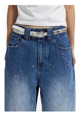 [CONP] Star Washed Crop Denim Pants
