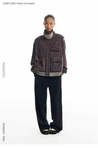 [CONP] Multi-pocket Spliced Jacket