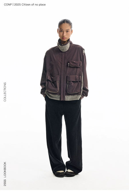 [CONP] Multi-pocket Spliced Jacket