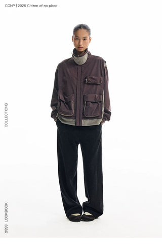 [CONP] Multi-pocket Spliced Jacket