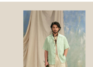 [CULTUM] Linen Cuban Collar Shirt
