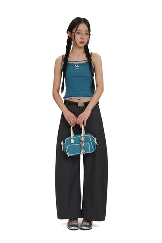 [moromoro2] Bow Lace Fake Layered Cami Top