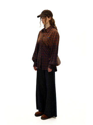 [Moromoro2] Plaid Gradient Cotton Shirt
