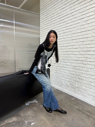 [NeverSeez] Whiskered Washed Straight Tapered Jeans