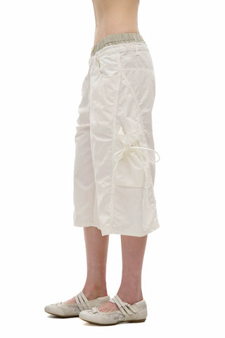 [Moromoro2] Faux Two-piece Waist Cropped  Pants