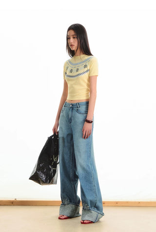 [NOTAWEAR] Fair Isle Knit T-Shirt