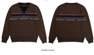 [Moromoro2] Fair Isle Faux Two-piece  Sweater