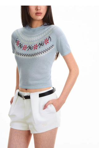 [NOTAWEAR] Fair Isle Knit T-Shirt