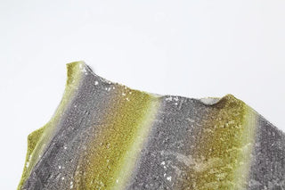 One shoulder glitter contrast top