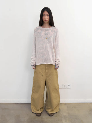 [NeverSeez] Rose Print Mesh Long Sleeve Top