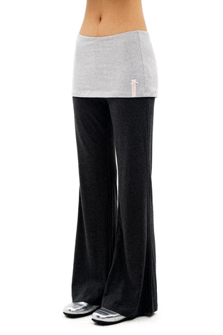[Moromoro2] Faux Two-piece Flared Skirt  Pants