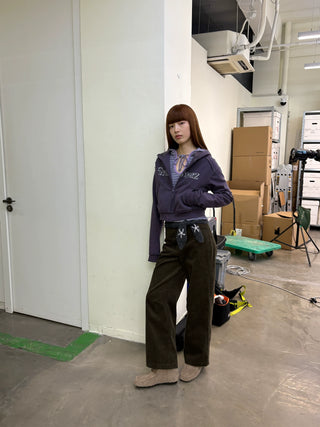 [NeverSeez] Corduroy Wide Leg Casual Pants