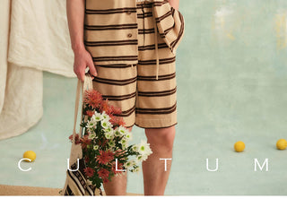 [CULTUM] Striped Cuban Collar Shirt