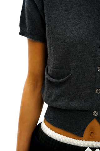 [Moromoro2] Short Sleeve Wool Blend  Cardigan