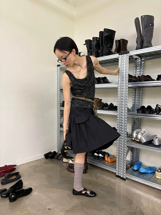 [NeverSeez] A-line Utility Skirt