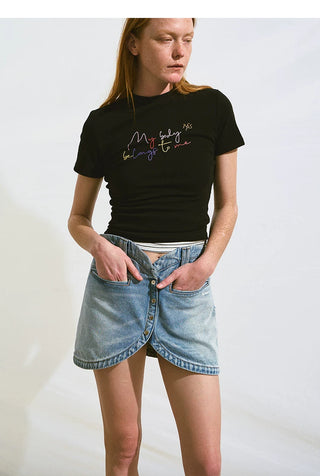 [NOTAWEAR] Shell Denim Mini Skirt