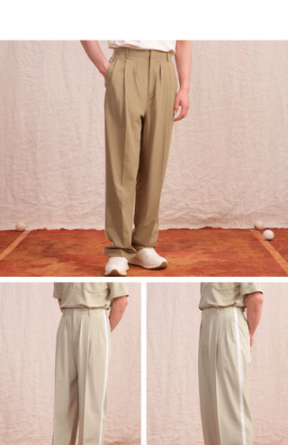 [CULTUM] Pleated Relaxed Trousers