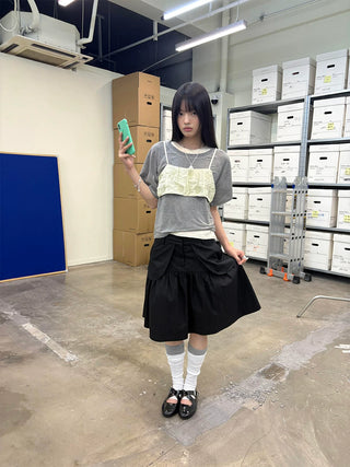 [NeverSeez] A-line Utility Skirt