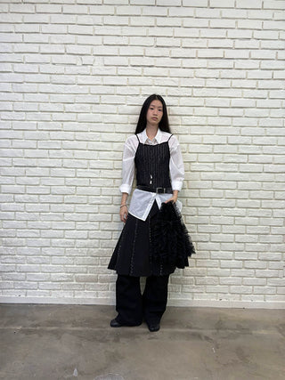 [NeverSeez] Jacquard Mesh Camisole