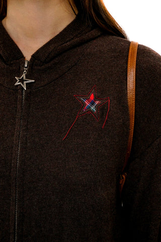 [Moromoro2] Plaid Star Hooded Jacket