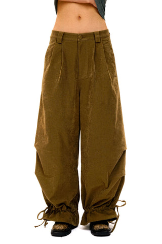 [Moromoro2] Velvet Pleated Wide-leg Pants