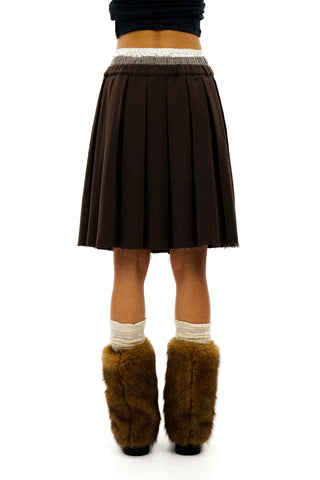 [Moromoro2] Faux Spliced Pleated Skirt