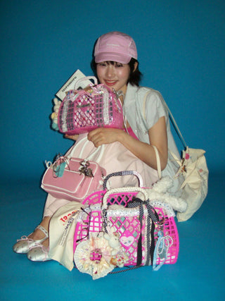 [moromoro2] Mesh Rabbit Print Camp cap