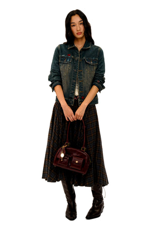 [Moromoro2] Detachable Fur Distressed Denim  Jacket